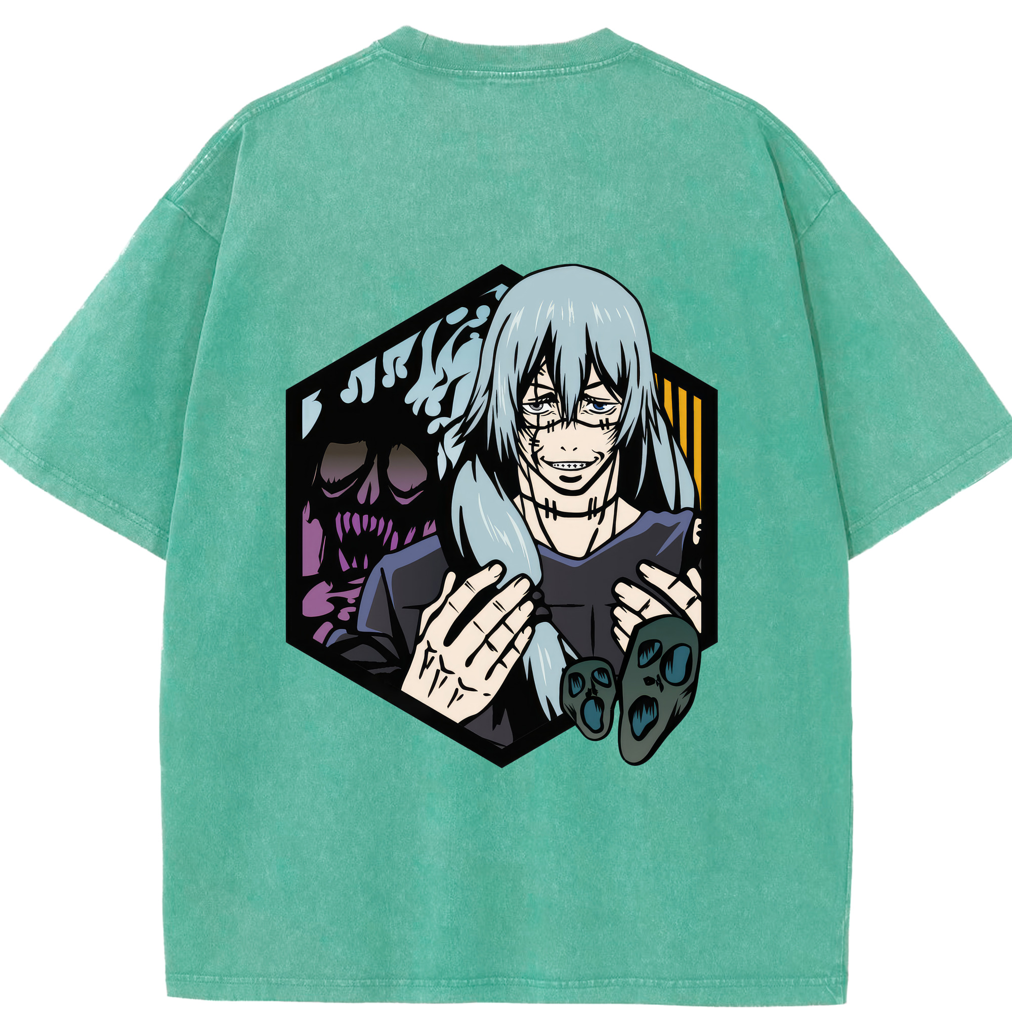 （画像用） 呪術廻戦 Jujutsu Kaisen 綿100% ヴィンテージ風 半袖Tシャツ（背面プリント）
